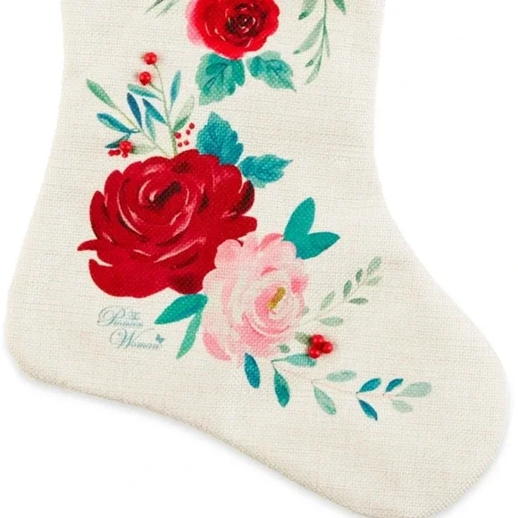 The Pioneer Woman Set of 2 Red Roses Ruffle Christmas Stockings, 20" - Picture 4 of 7